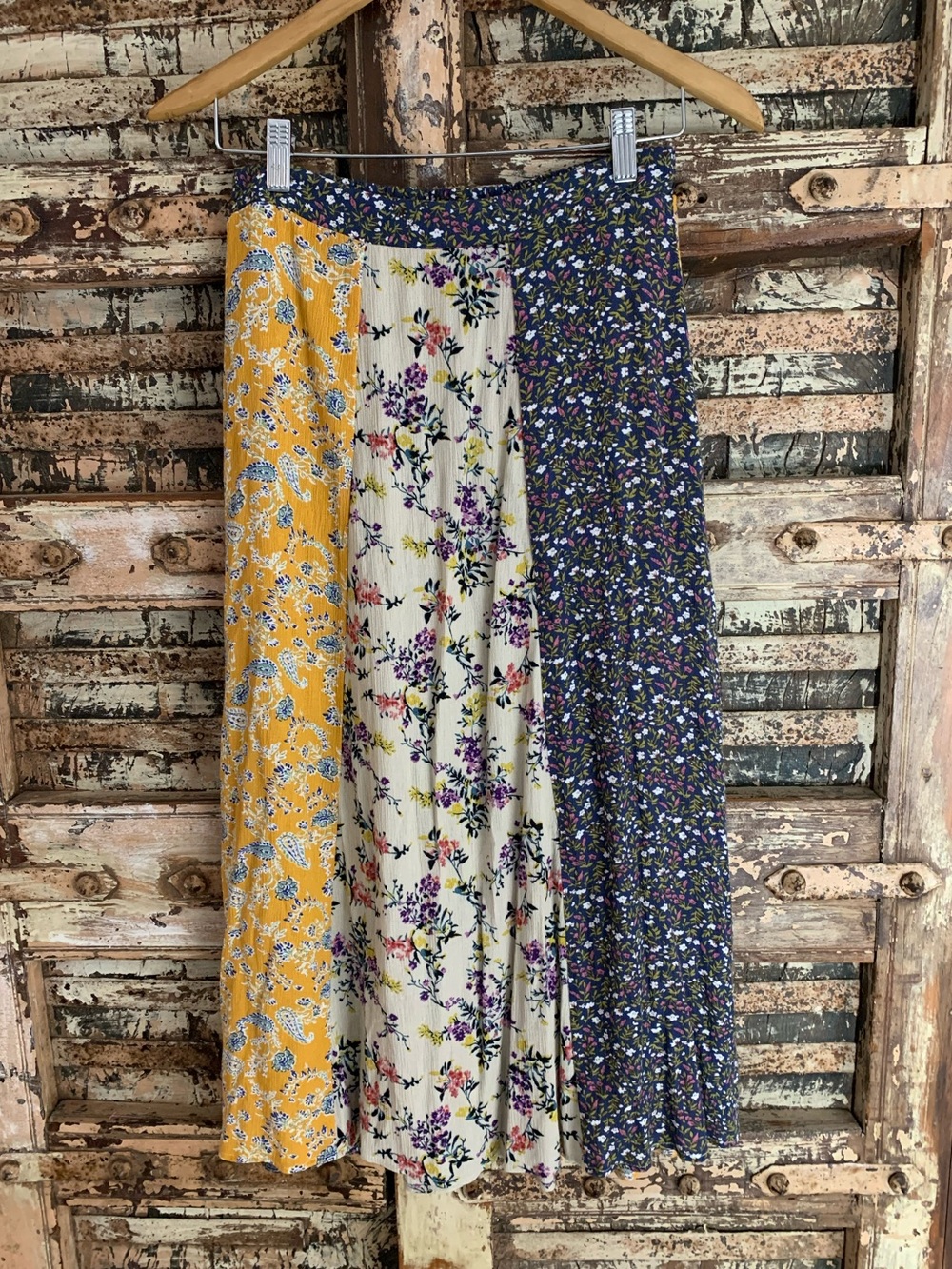 NATURAL LIFE Valentina Floral Boho Maxi Midi Skirt, Patchwork Paisley Prairie, S - Picture 3 of 10